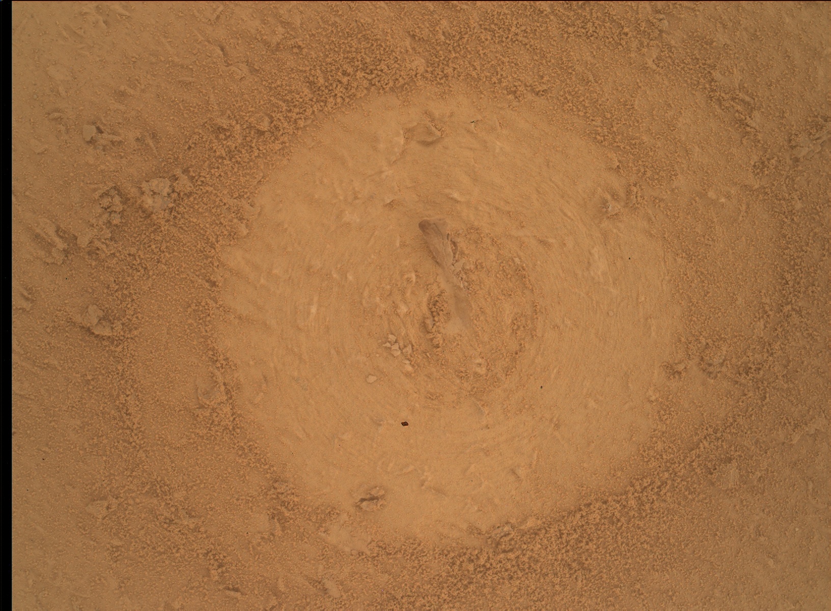 Enlarged MAHLI pre-load view of the informal Basque Lakes rock target before Curiosity drilling activities.